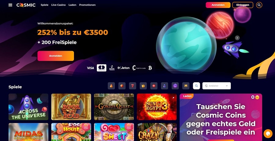 cosmic slot casino website aktuell
